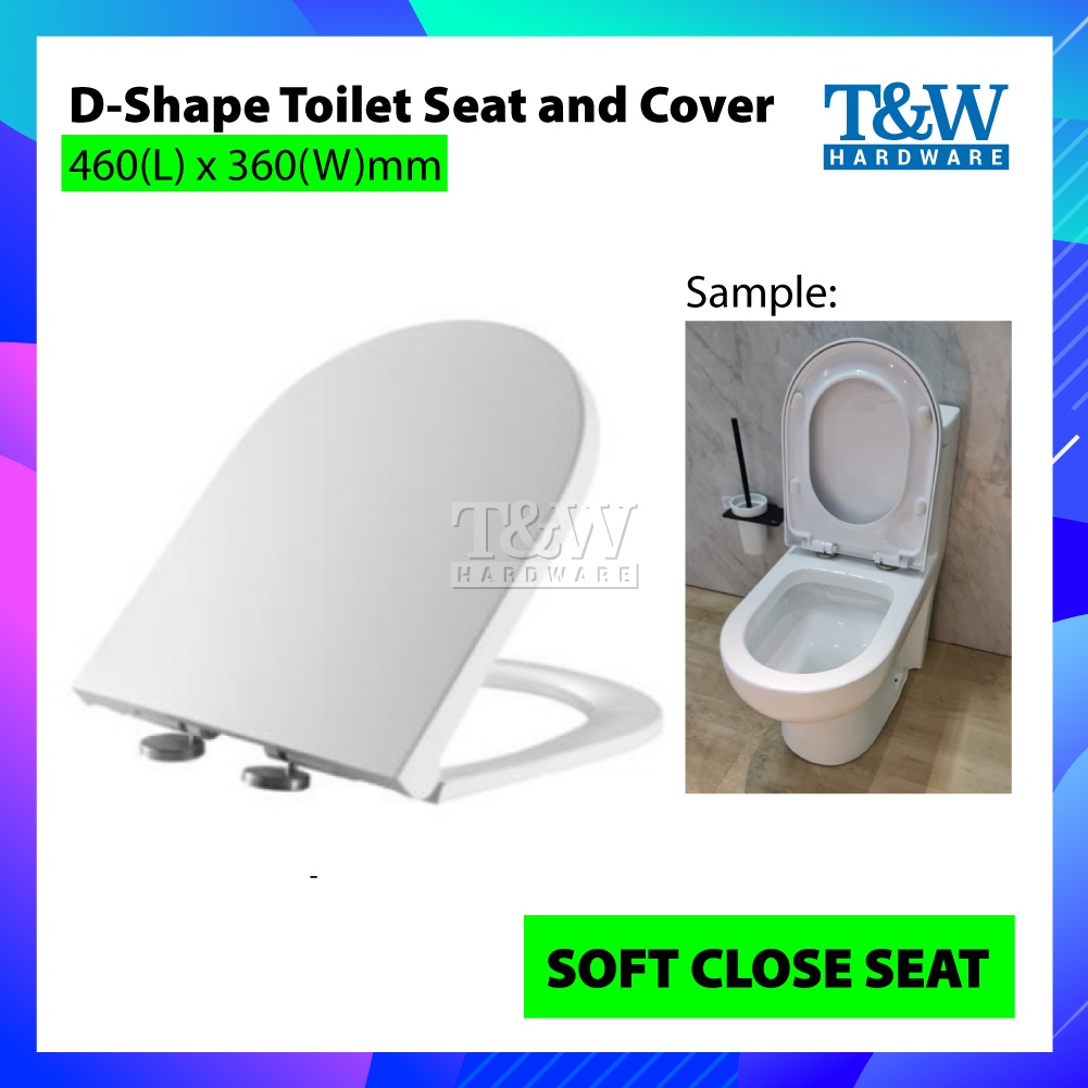 DShape Soft Close Toilet Seat and Cover Heavy Duty 460mm x 360mm INNO