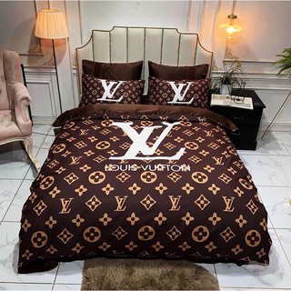 Quality Fashion Comfortable Louis Vuitton X Supreme Gucci Design Real Silk  4 Pieces Bedding Set Bed Sheet Quilt Cover | Shopee Malaysia