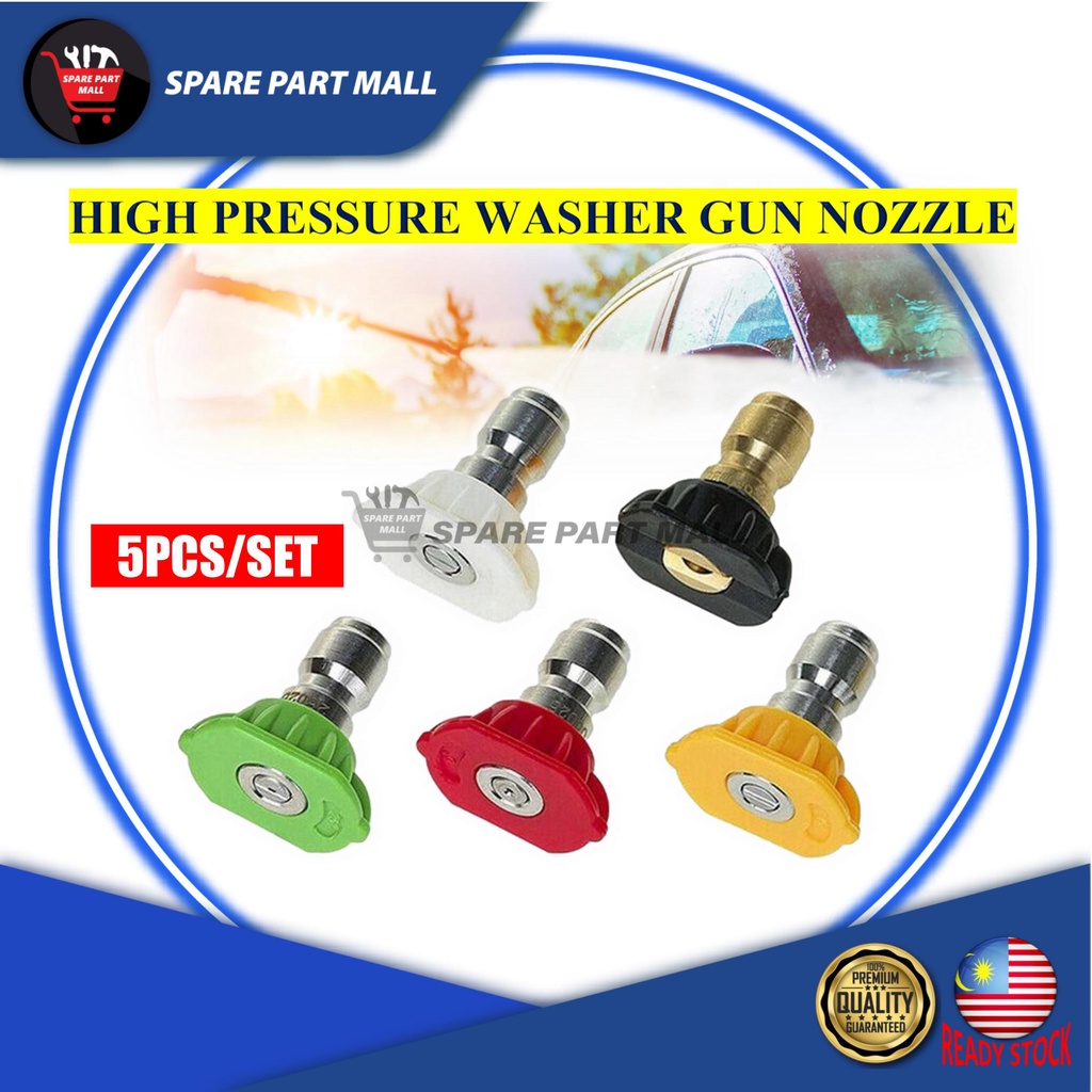 5-Pack Pressure Washer Spray Tips – High Power, Quick Connect 1/4" Set – Universal Nozzles