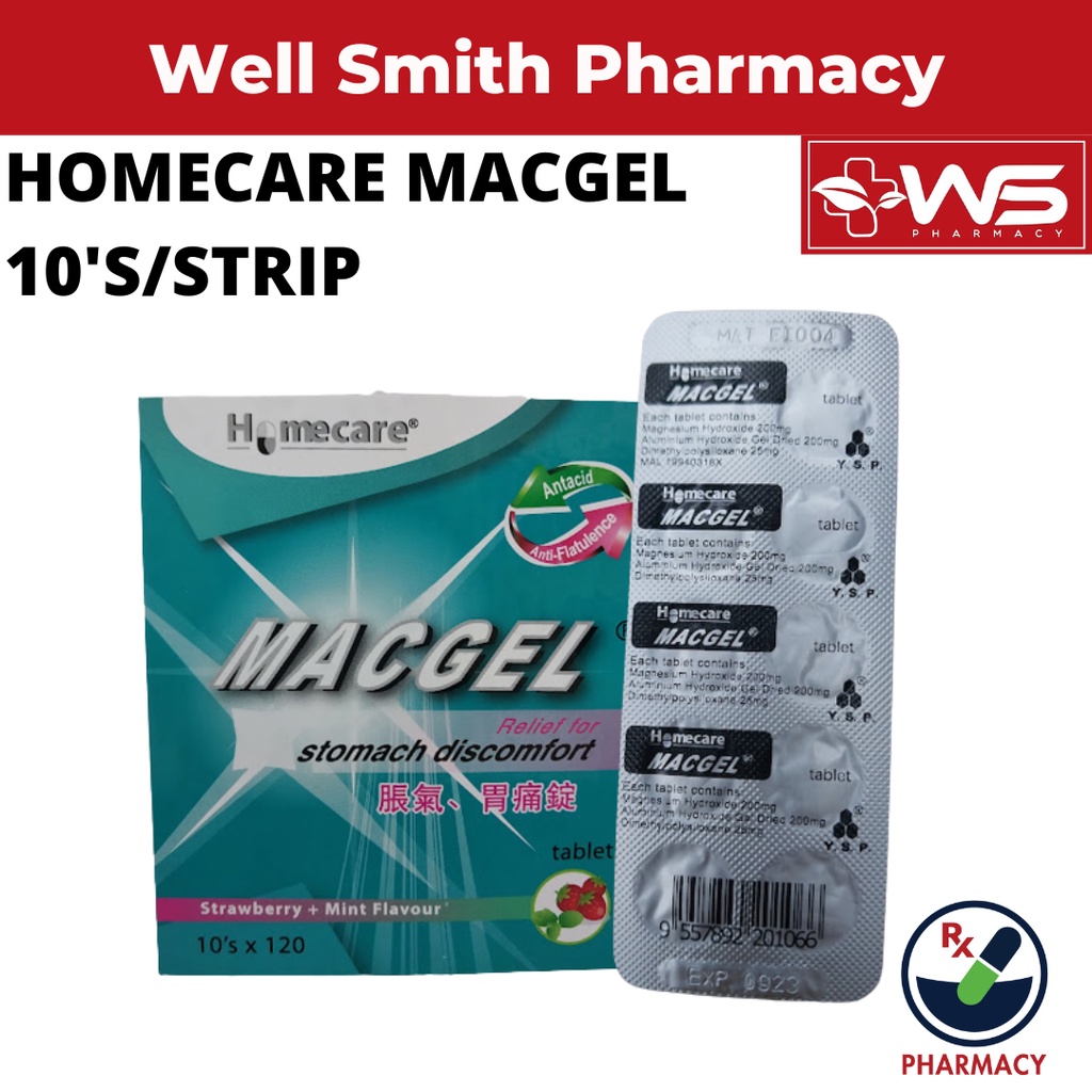 MACGEL Tablets 1 strip (10 tablets) for Gastric, Ulcer, Hyperacidity
