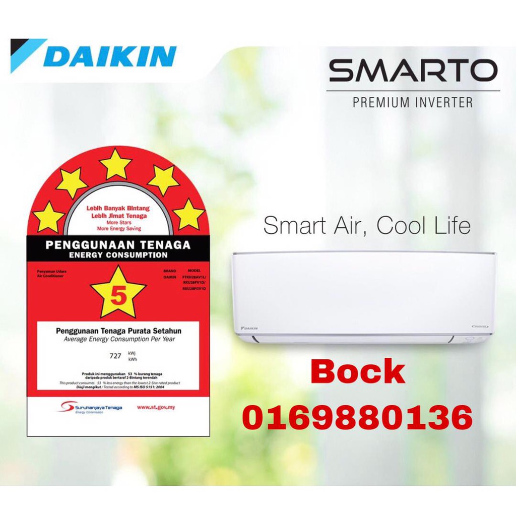 Daikin R32 Smarto Wall Mounted Ftkh Series 1 0hp 2 0hp Premium