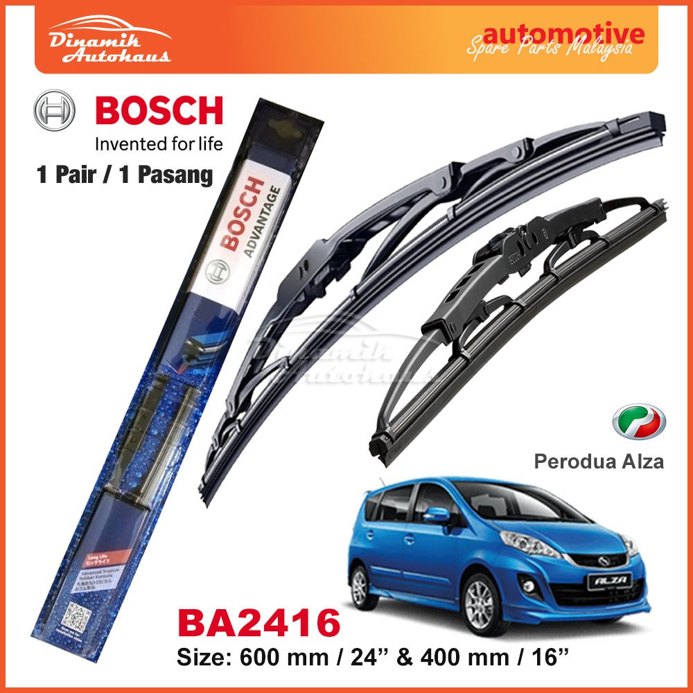 Perodua Alza Car Front Windscreen Wiper Size 24" & 16" Inch (1 Pair