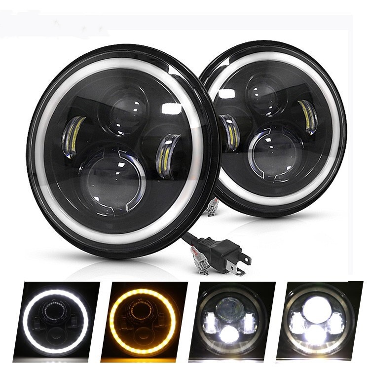 thumbnail image 2 of 7 Inch 300W LED Headlight With Hi/Lo Beam For Harley Honda Yamaha Ducati - Black 2 of 3