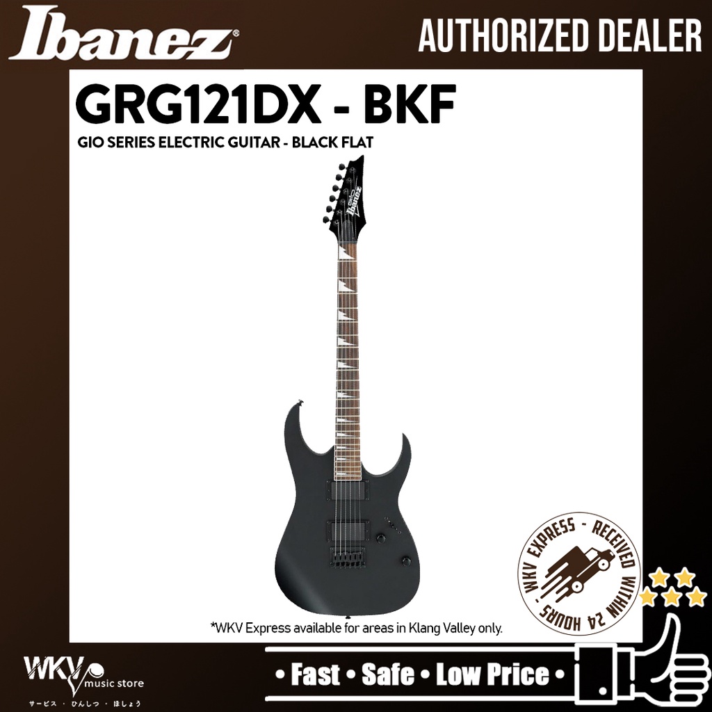 Ibanez GIO GRG121DX Solid Body Electric Guitar - Black Flat (GRG121DX ...