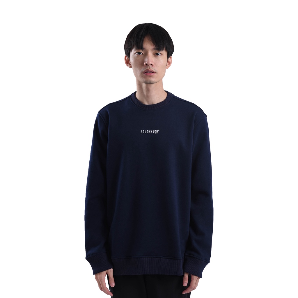 Roughneck Mini Sig White Crewneck - Navy SS094 | Shopee Malaysia