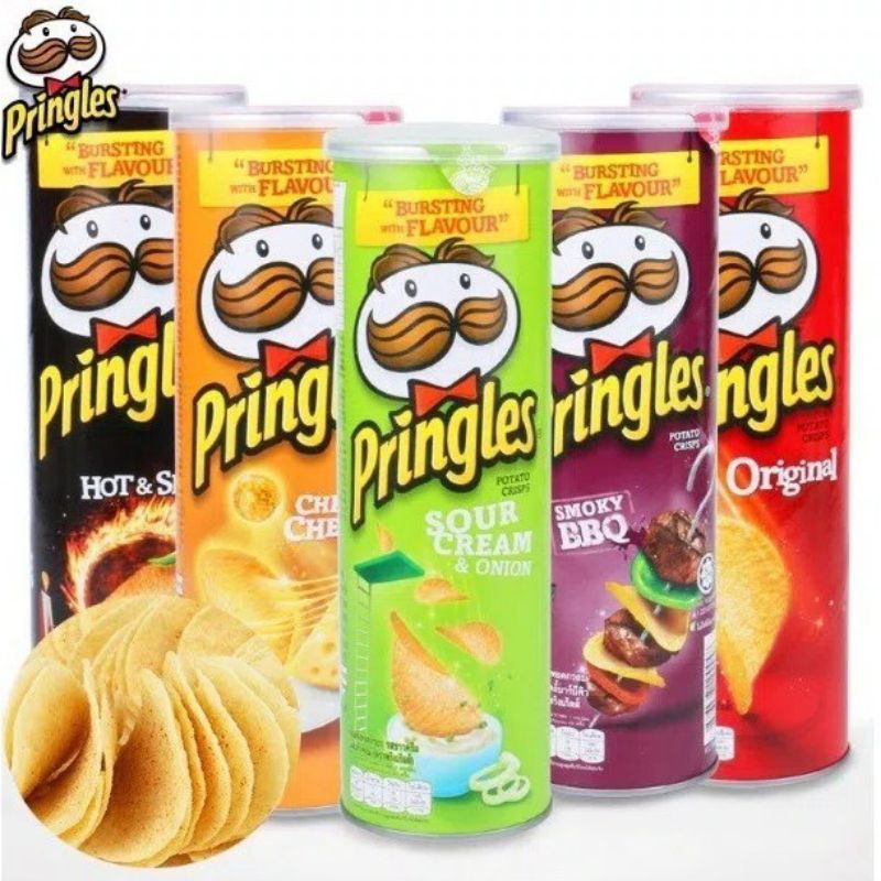 Pringles 107 gram / Original / Cheese / BBQ / Hot Spicy/ Sour Cream ...