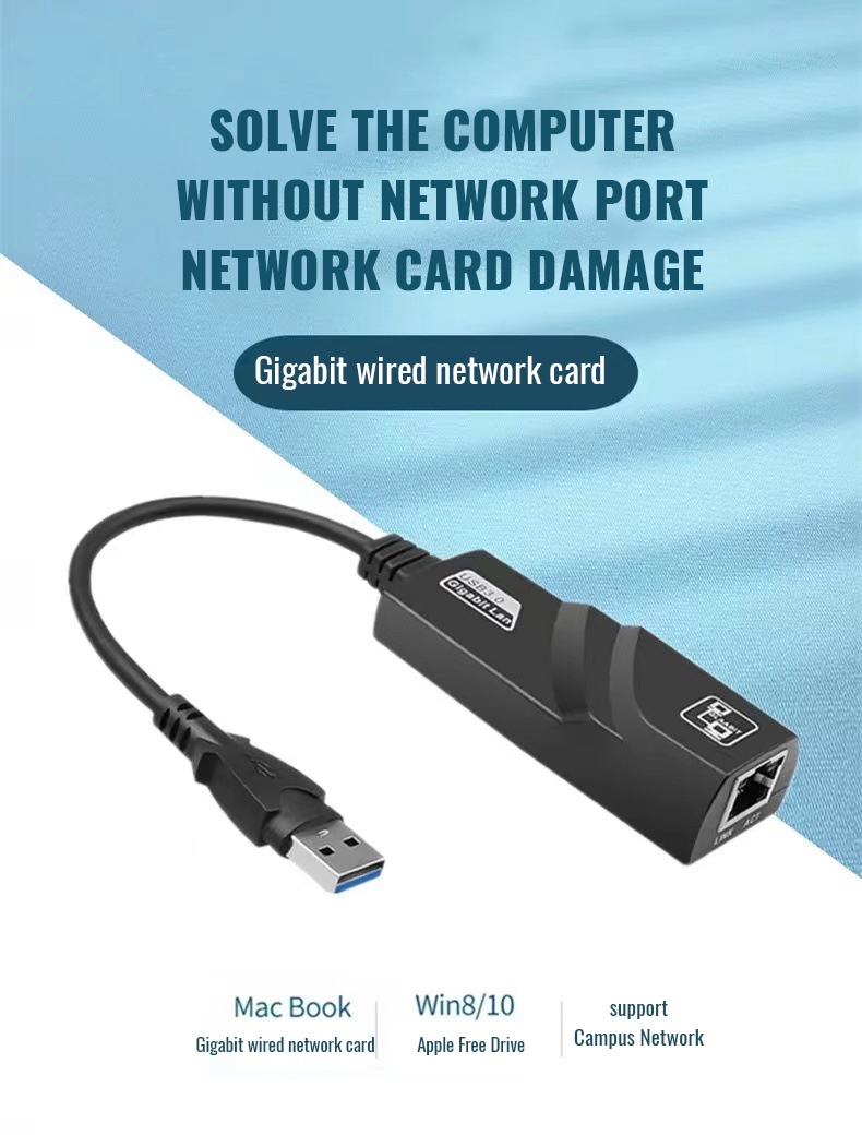 GETMORE USB 3.0 to 1000 Mbps Gigabit RJ45 Ethernet LAN Network Adapter ...