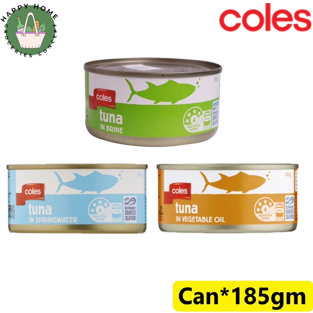 Coles Seafood Tuna Can in Brine / Vegetable Oil / Springwater (Can