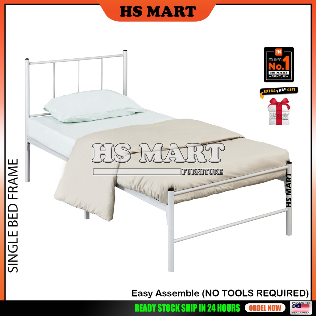 Foldable Single Bed Frame HS B7 & B8 - Katil Besi / Katil Bujang ...