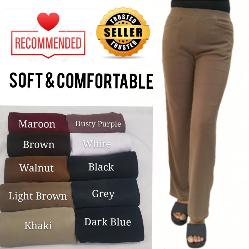 TOP SELLING 📢 LADIES LONG PANTS SLACK STRAIGHT CUT IRONLESS (#1010 ...