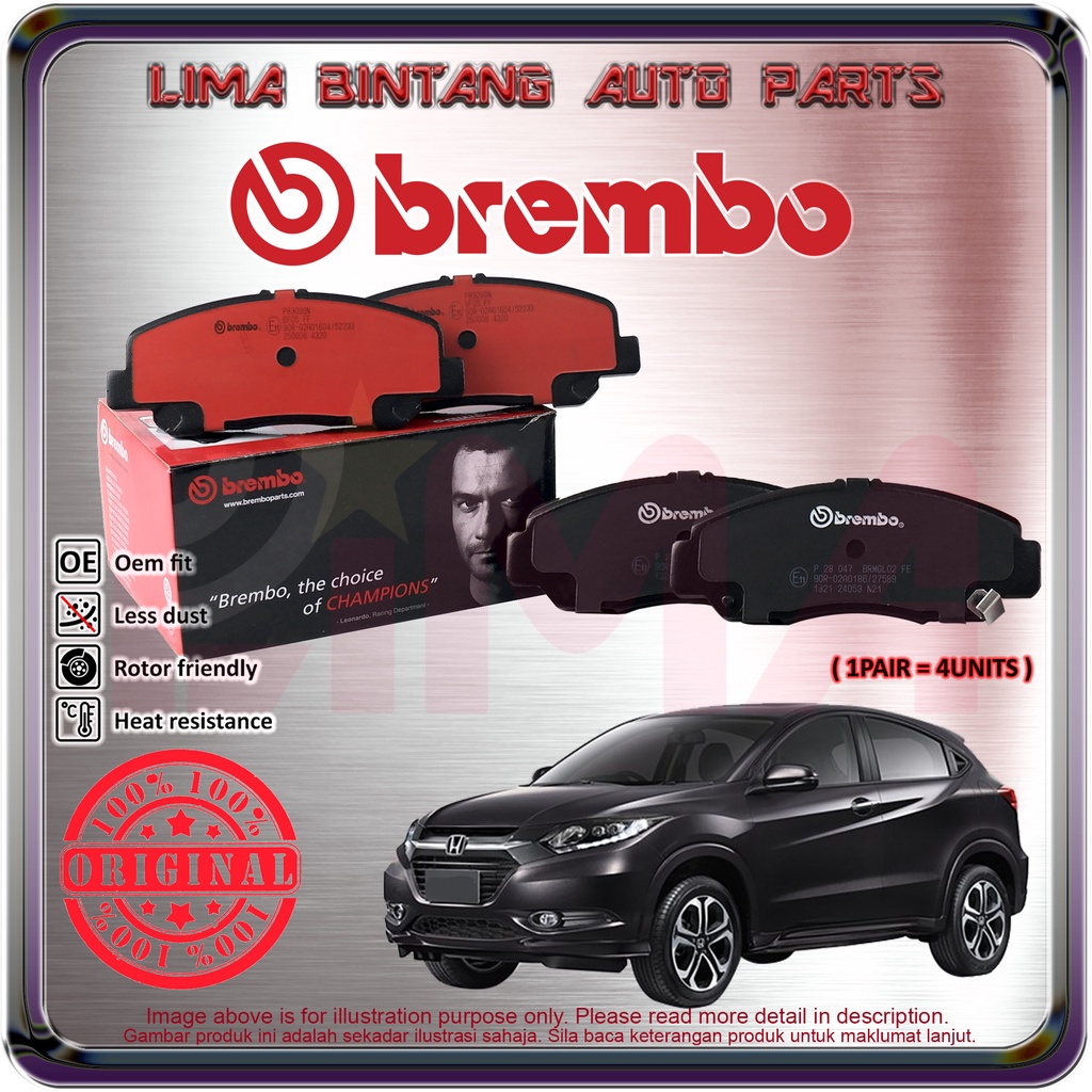 Honda HRv Hrv T7A Front / Rear Brake Pads , Disc Brake Pad Brembo
