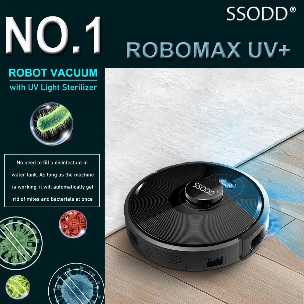 SSODD SMART ROBOT VACUUM CLEANER ROBOMAX UV+ STERILIZATION SWEEPING