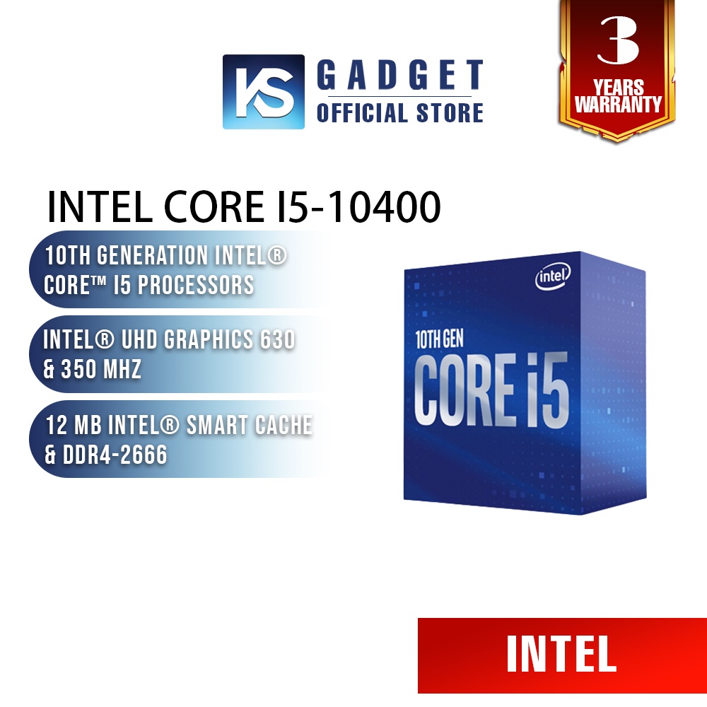 INTEL I5-10400F / I5-10400 /I5-12400 / I5-12400F 2.9GHZ 12MB CACHE LGA1200  Processor 5.0