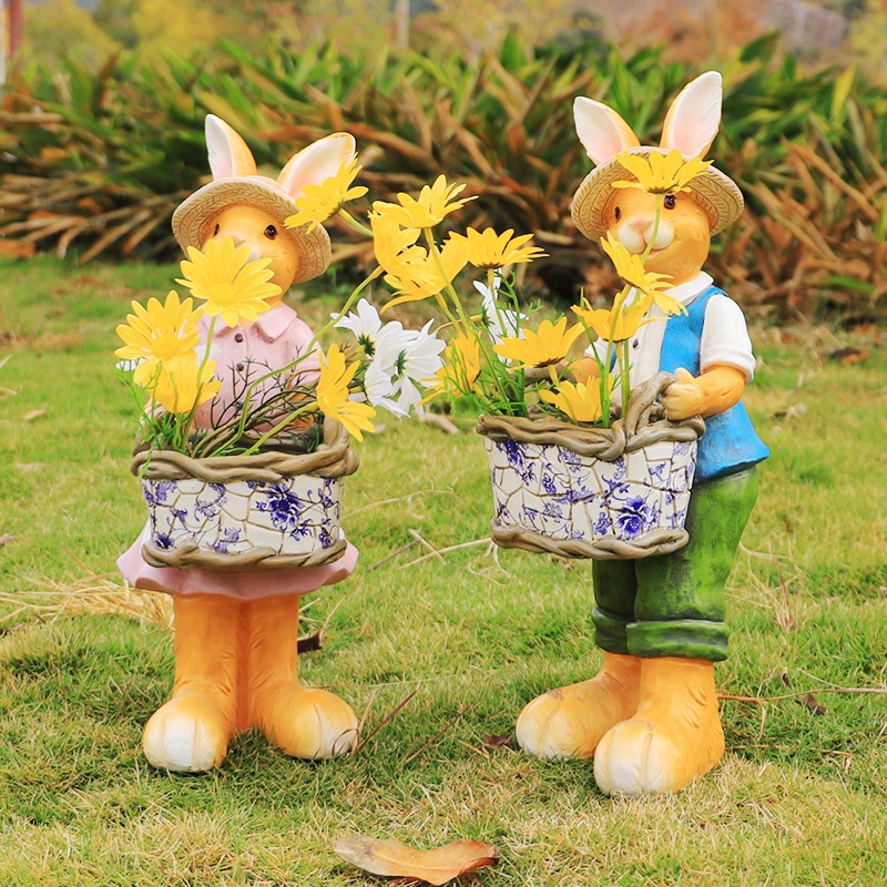 Garden Decorations Decorations Creative Courtyard Animal Rabbit Floor ...