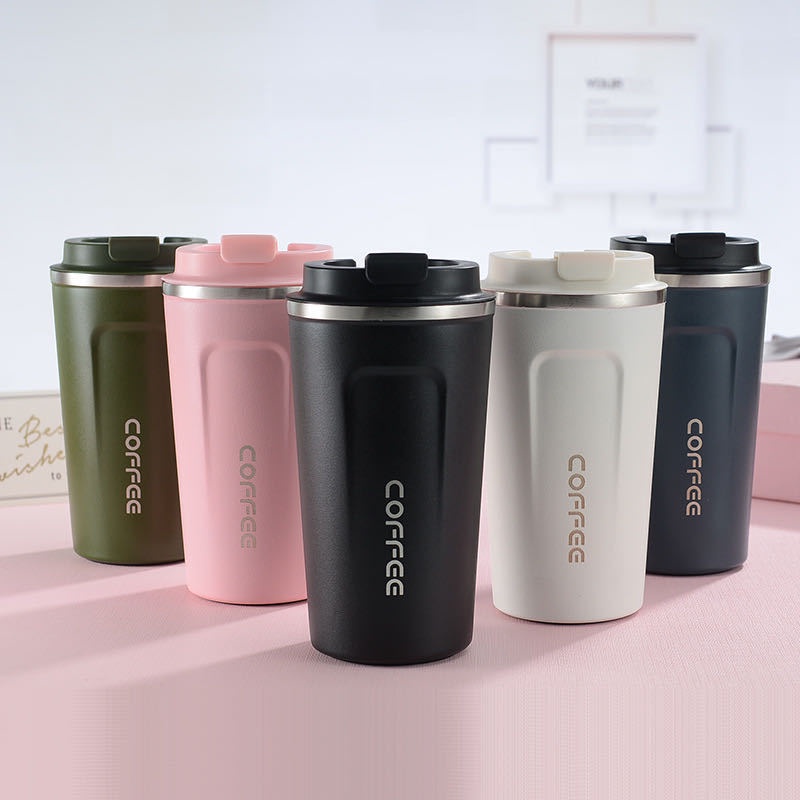 380ML 510ML Double Stainless Steel 304 Coffee Thermos Mug Leak-Proof  Non-Slip Car Vacuum Flask Travel Thermal Cup Water Bottle