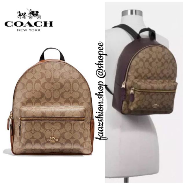 Coach mini charlie backpack saddle sale