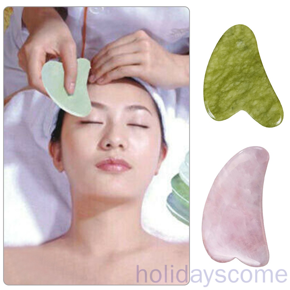 Gua Sha Massage Tool,Quartz Jade GuaSha Facial Tool, GuaSha Stone
