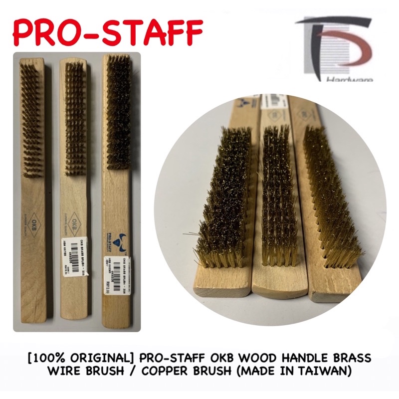 [100 ORIGINAL] PROSTAFF OKB WOOD HANDLE BRASS WIRE BRUSH / COPPER