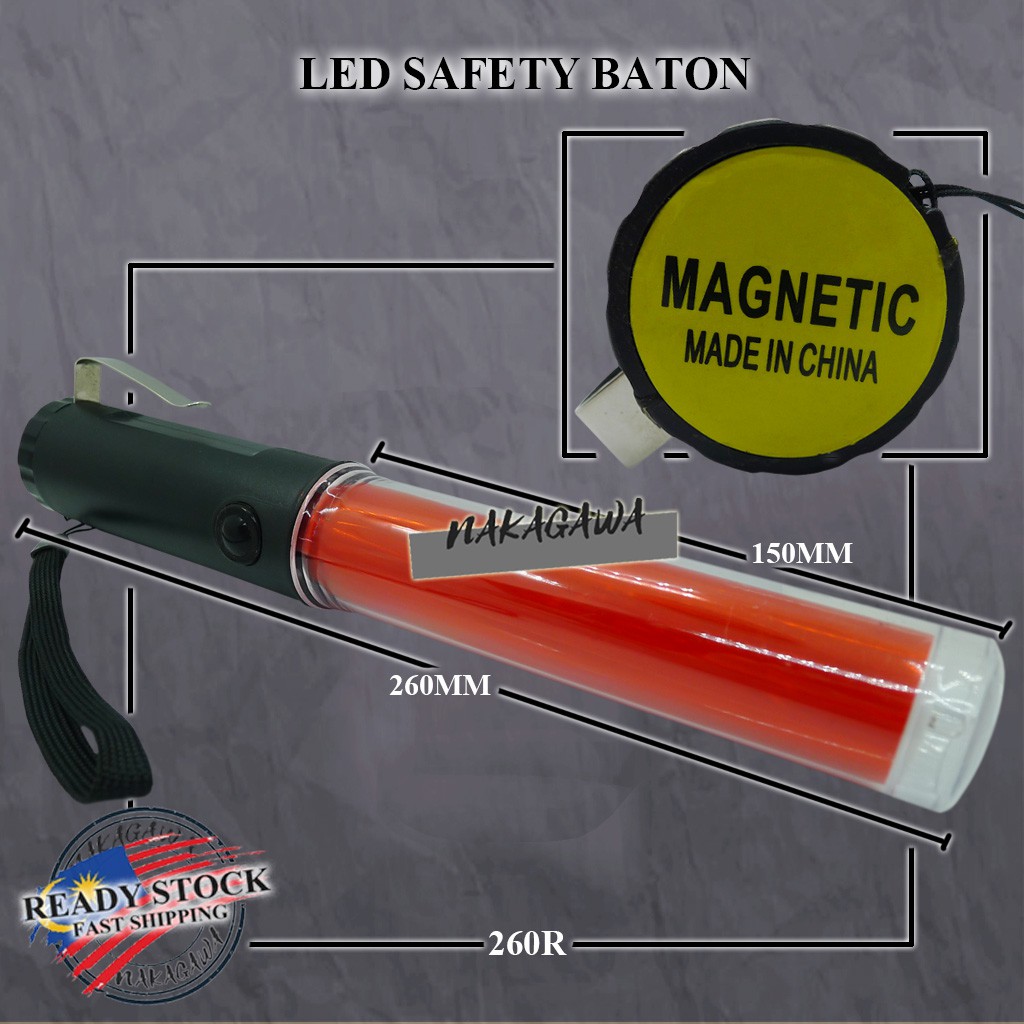 260MM 26CM MULTI-FUNCTION RED TRAFFIC BATON LED SAFETY BATON LED ...