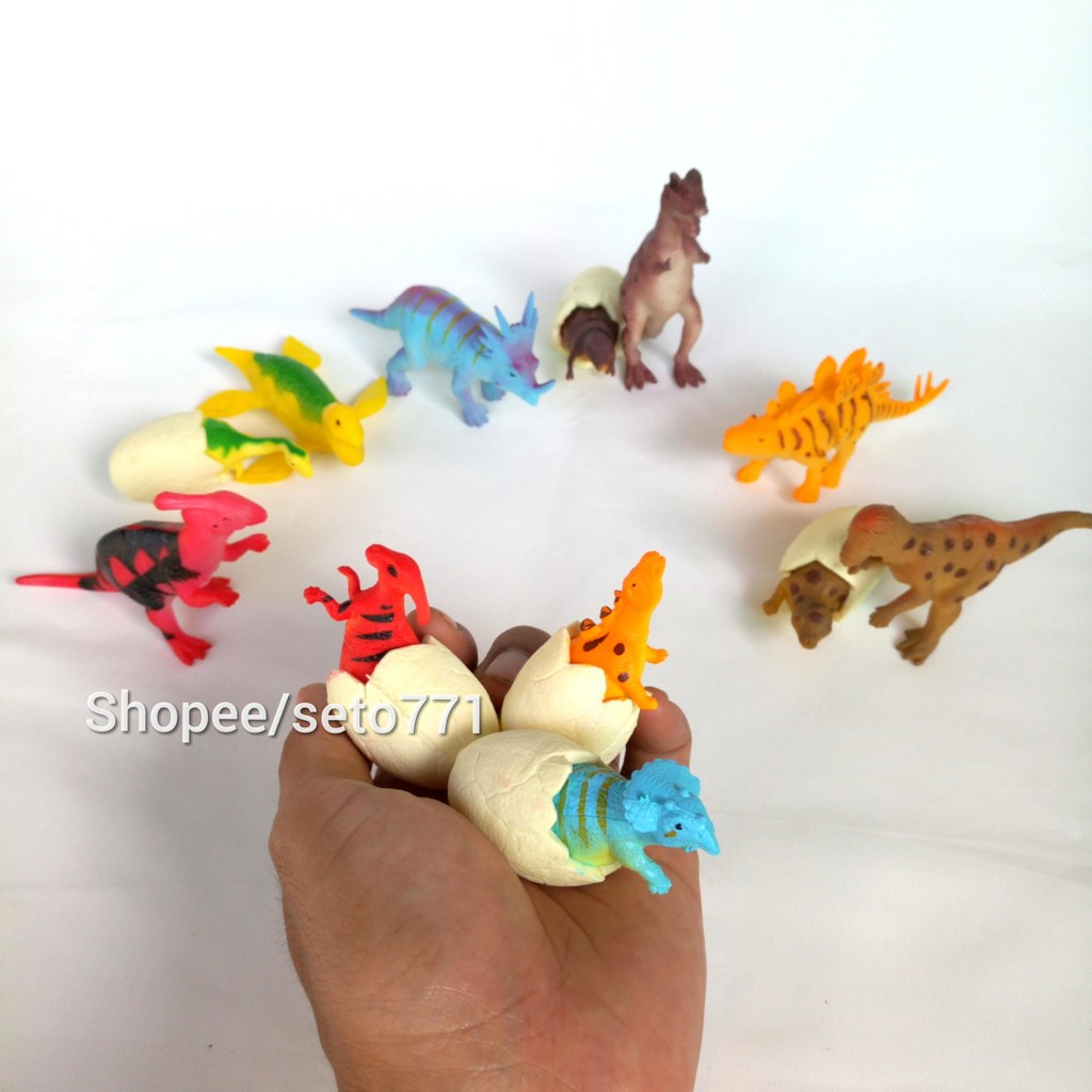 Dinosaur Plastic Animal Toys Dino Rubber Eggs Hatching Trex ...