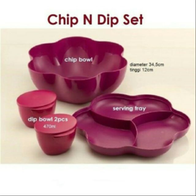 Tupperware chip shop and dip set