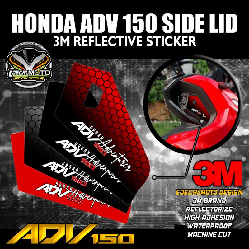 HONDA ADV 150 - 160 SIDE LID STICKER 3M REFLECTIVE STICKER MOTOR ...