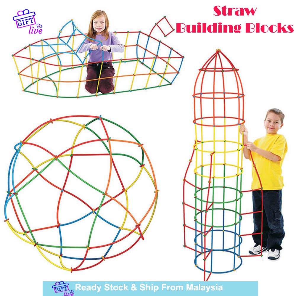 3D Straw Building Blocks Toys Gift Children Space Thinking Games ...