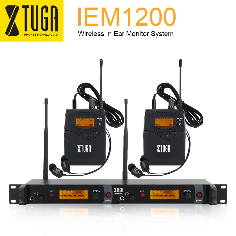 XTUGA IEM1200 Wireless In Ear Monitor System 2 Channel Transmitter