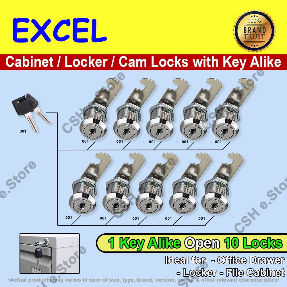 10 Cam Lock w Keyed Alike for Office Lock Drawer Lock MailBox