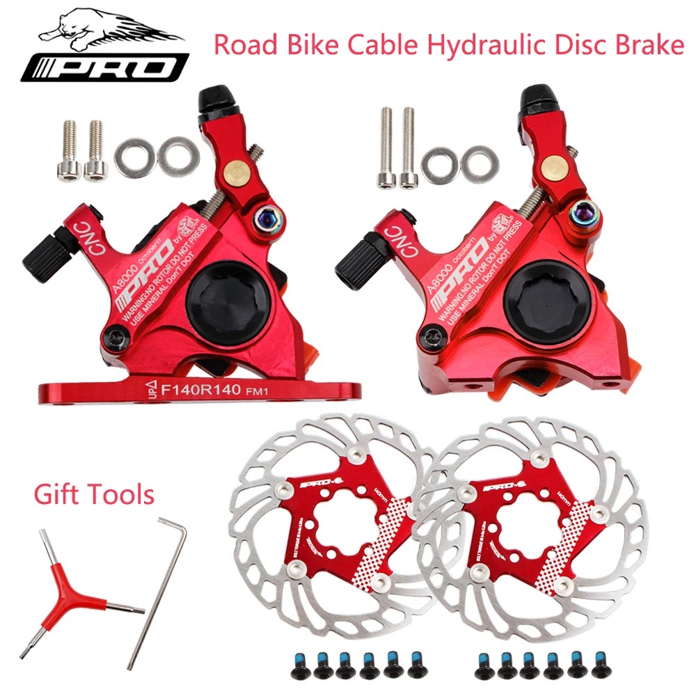 IIIPRO Road Bike Disc Brake Caliper 140mm CNC Wire Pull Hydraulic Oil ...