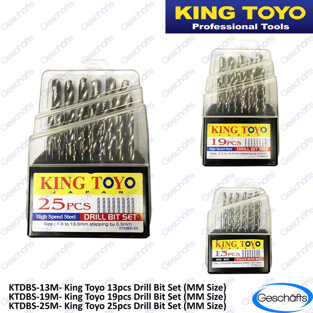 King Toyo High Speed Drill Bit Set (MM Size) 13pcs / 19Pcs / 25Pcs Shopee Malaysia