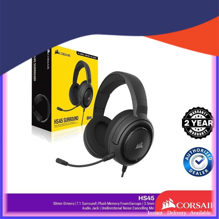 CORSAIR SURROUND SOUND Gaming Headset HS45 Shopee Malaysia