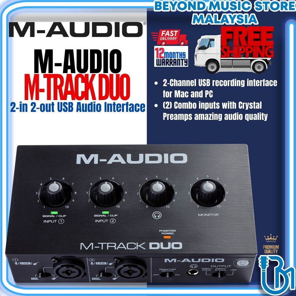 M-Audio M-Track Duo 2-in 2-out USB Audio Interface (MTrack/MTrackDuo ...