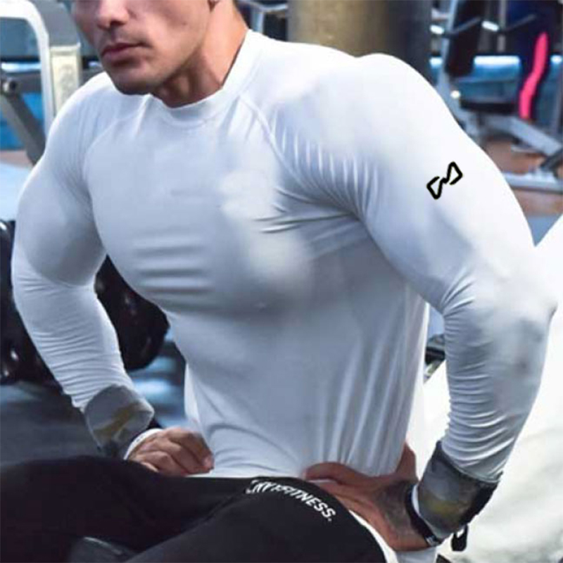 Man Active Gym Reflective Compression Ls Top