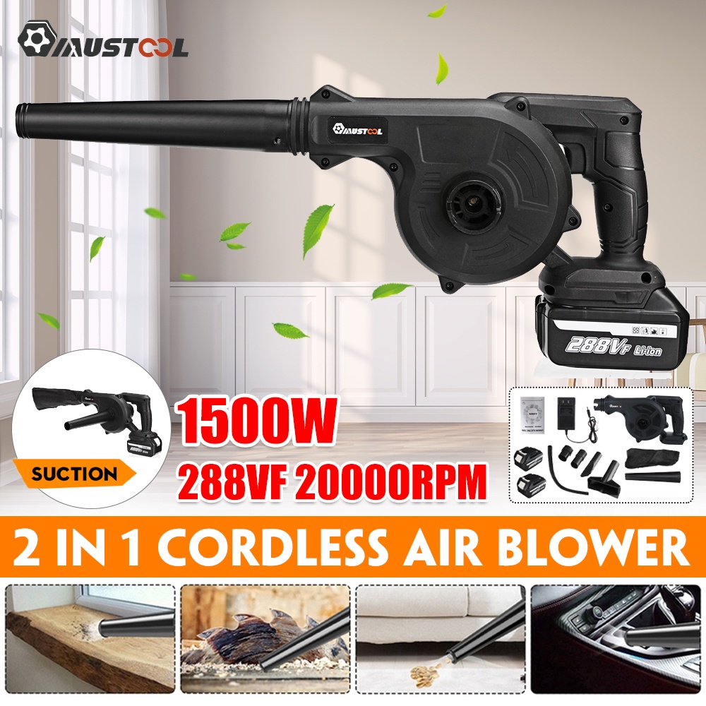 2 In 1 288VF Cordless Electric Air Blower Vacuum Blowing Suction Leaf
