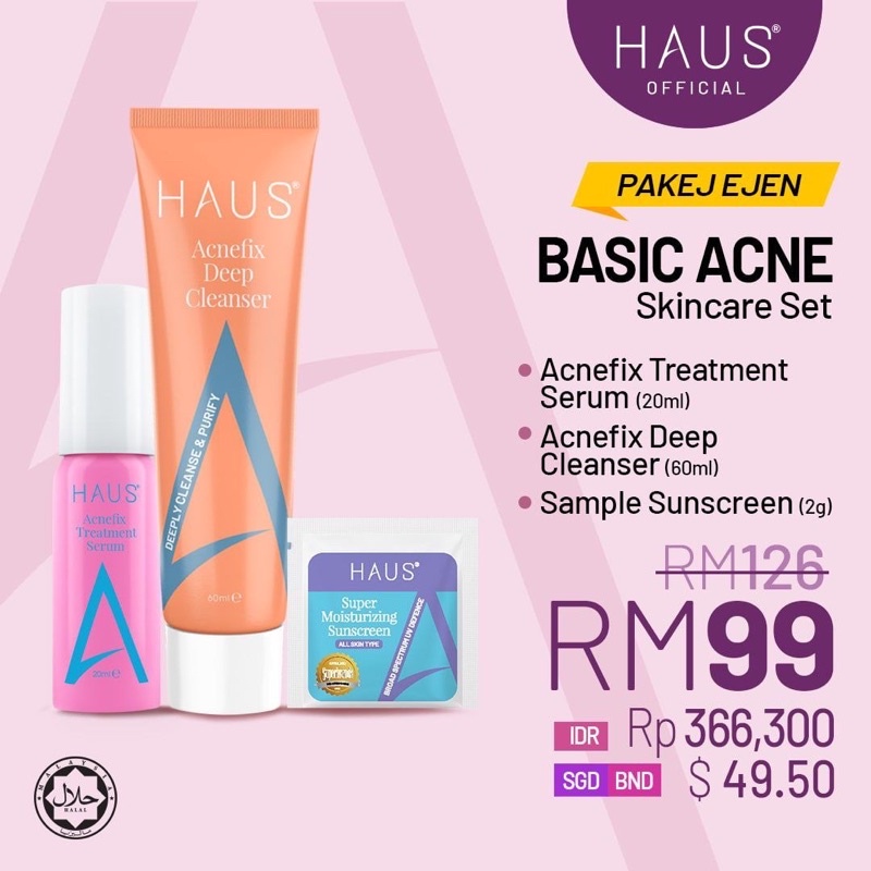 NEW SET ASAS JERAWAT HILANG (JERAWAT BASIC) HAUS COSMETICS | Shopee ...