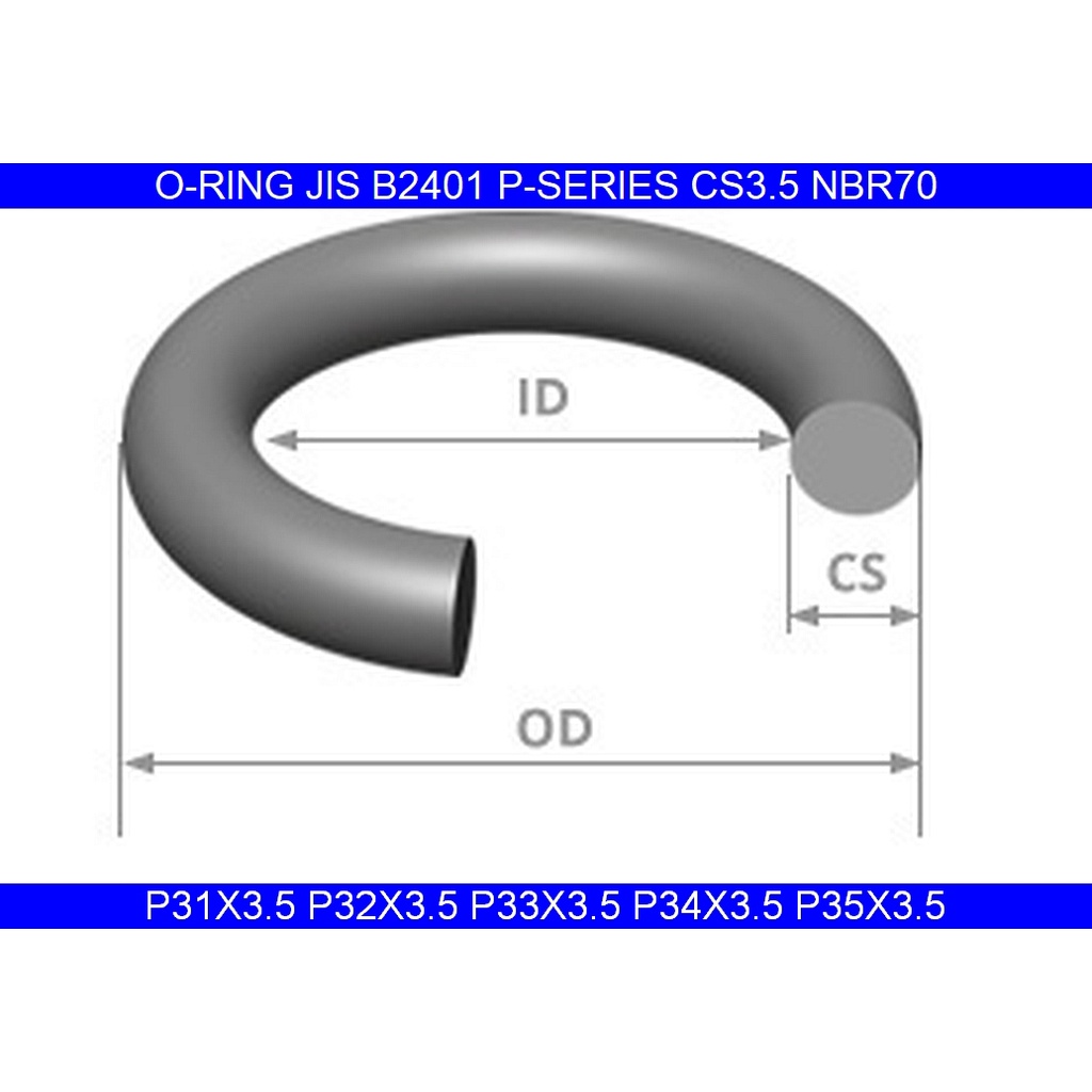 O-RING CS 3.5MM NBR70 ( P31 P32 P33 P34 P35 ) NBR 70 Shore Oring / JIS ...