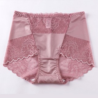 MOREK】Sexy Silk Satin Lace Panties Women's Seamless Underwear Plus Size  Seluar Dalam Wanita