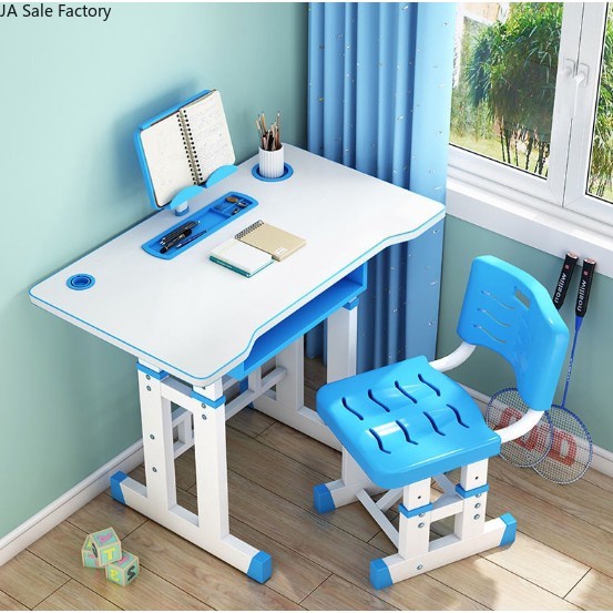 Adjustable Ergonomic Children Kids Homework Learning Study Table Desk and Chair Set Storage Reading Panel Shopee Malaysia