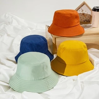 Sanwood Bucket Hat Orange,Unisex Cotton Fisherman Hat Solid Color Beach Outdoor Sunshade Hip Hop Basin Cap, adult Unisex, Size: One Size