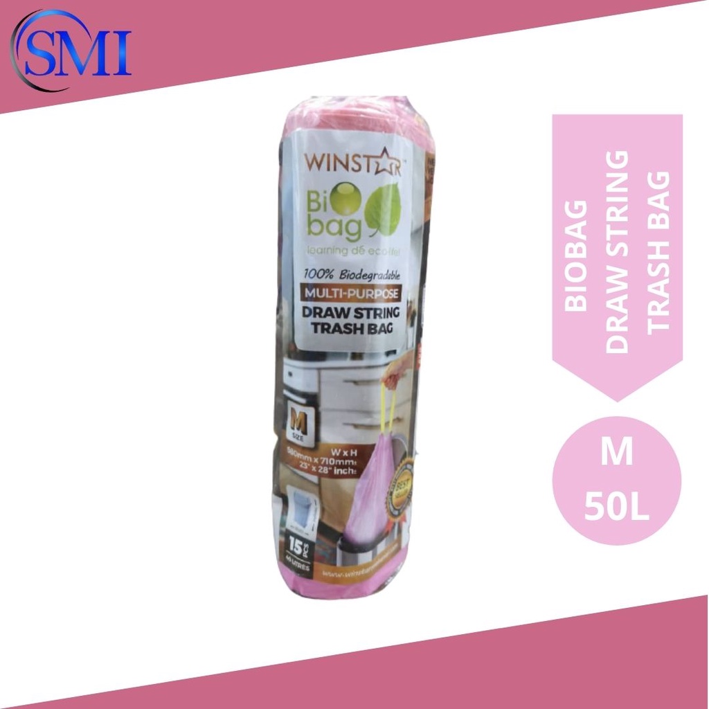 WINSTAR BIOBAG DRAW STRING TRASH BAG (M) | Shopee Malaysia