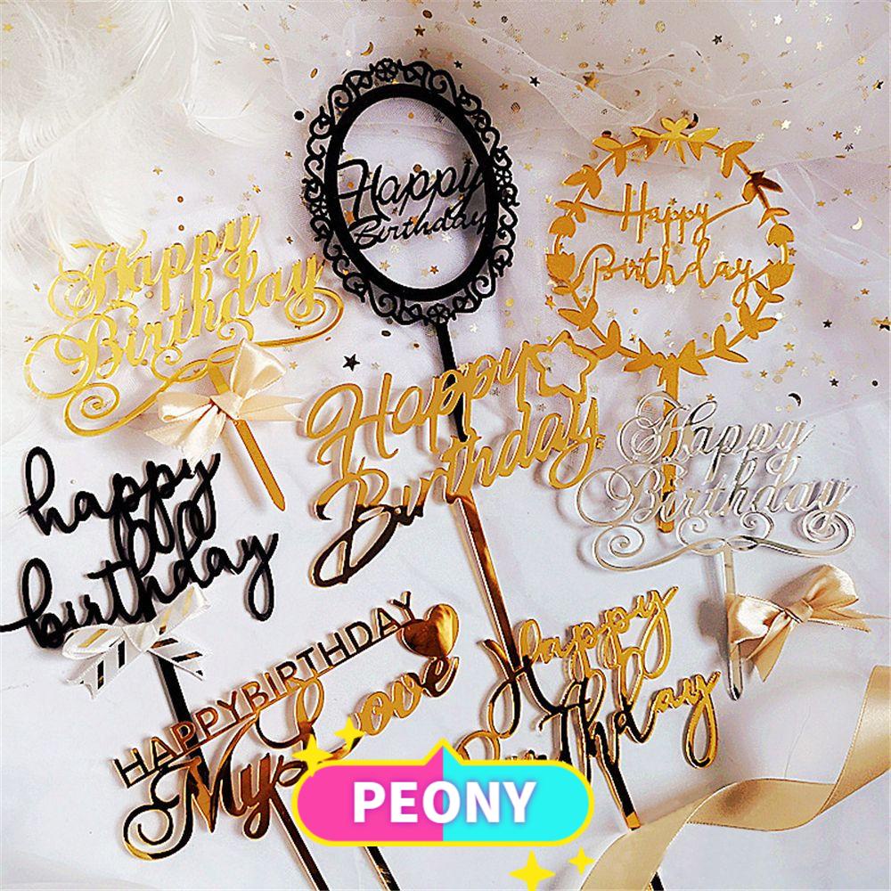 Golden Acrylic Cake Topper, Packaging Type: Packet