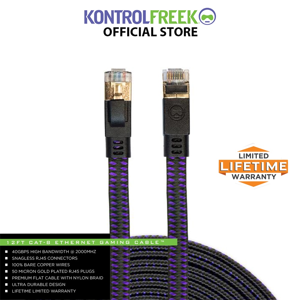 KontrolFreek High Performance Cat8 Gaming LAN Cable (12ft/3.6M