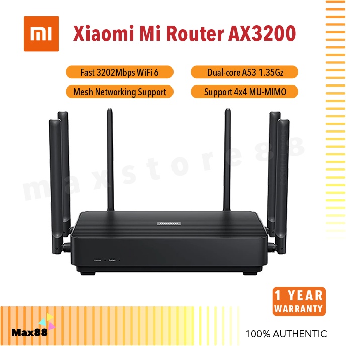 (Global) Xiaomi Mijia Router AX3200 Mesh Network Up to 3202 Mbps* 256MB ...