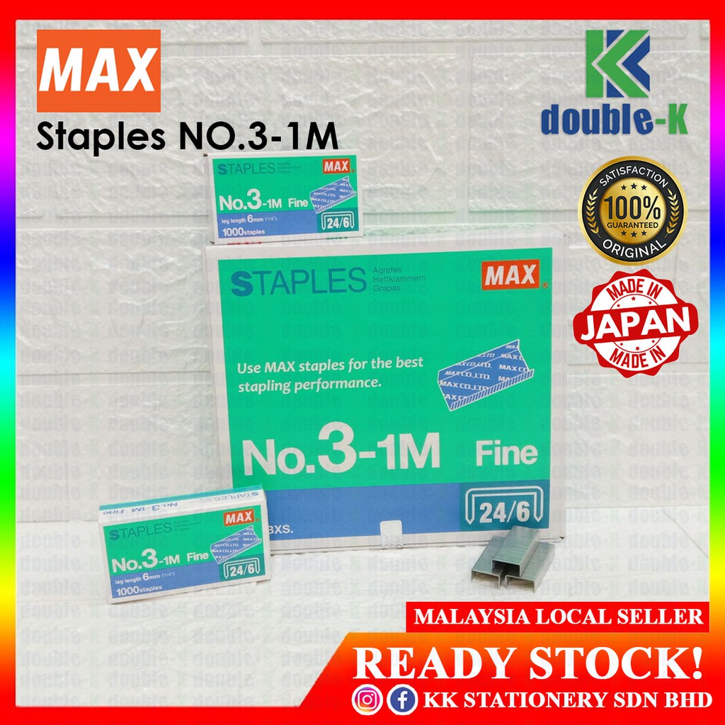 MAX NO.3-1M (24/6) Staples - RM42.40/Box (20's) | Shopee Malaysia