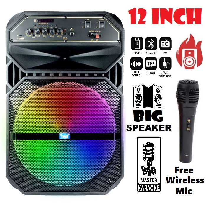12 INCH BLUETOOTH TROLLEY SPEAKER KARAOKE SYSTEM BT-V12 | Shopee Malaysia