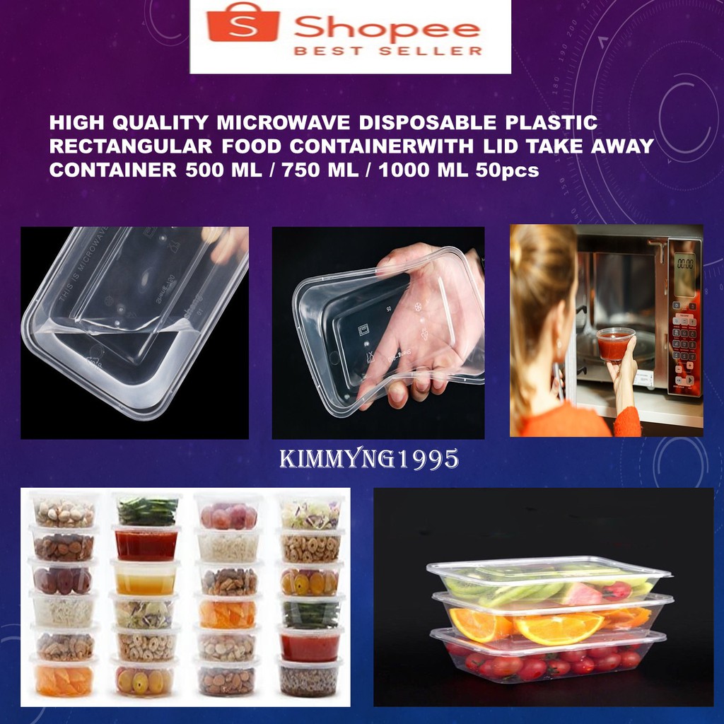 Plastic Borong Microwave Disposable Plastic Rectangular Food Container ...