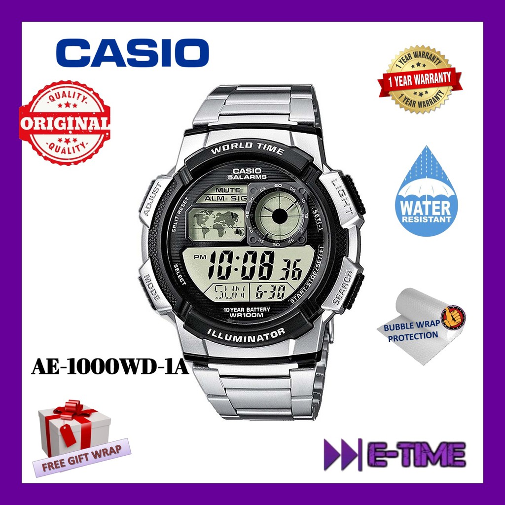 100 Original AE1000WD 1A Digital Men Watch AE 1000WD AE1000WD Shopee Malaysia