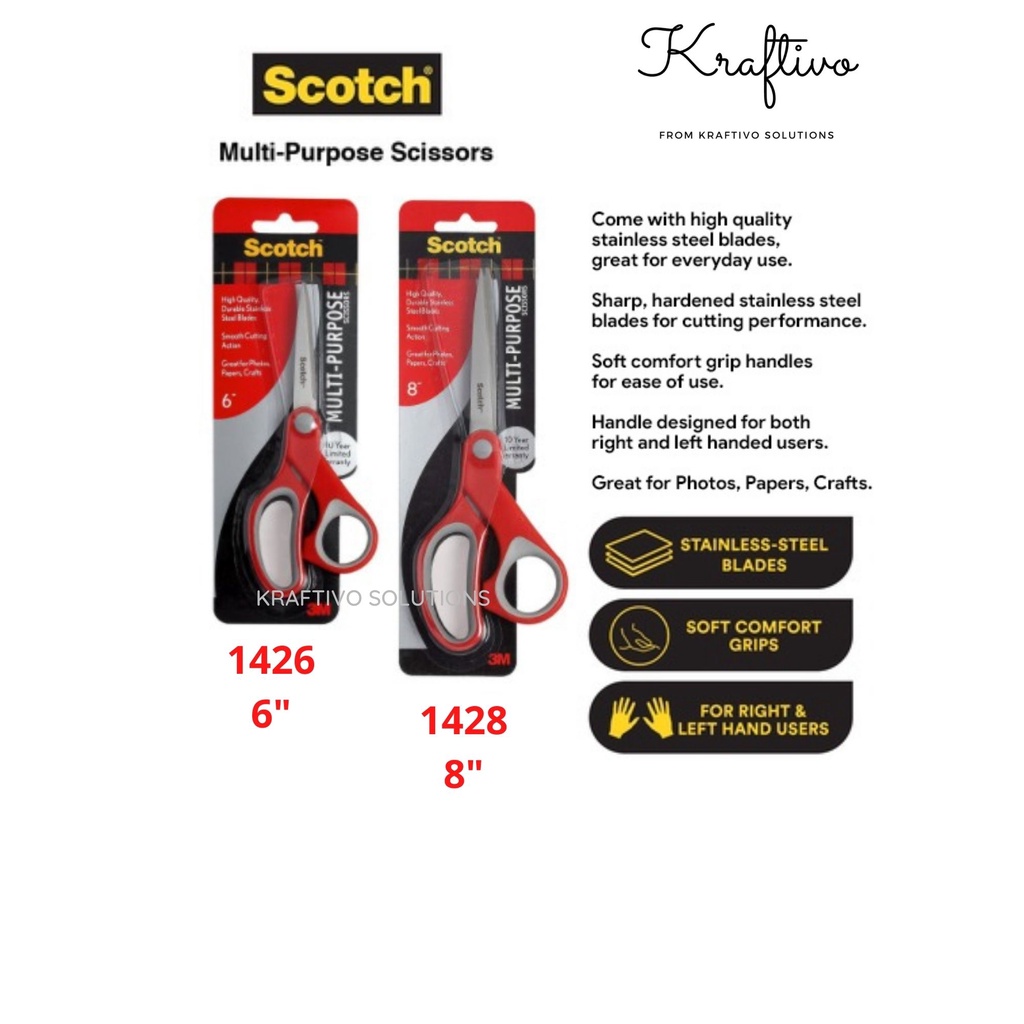 Scotch 6 Multi-Purpose Scissors, Great for Everyday Use (1426)