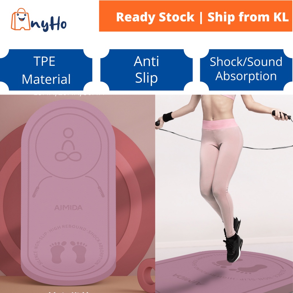 Premium TPE Yoga Mat Skipping Mat Sound Absorption Jump Rope Exercise